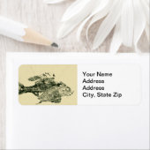 Afdruk van blauwegill-vis op het etiket van het re (Insitu)