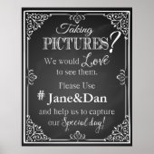 Afdruk van chalkboard voor het bruiloft van social poster (Voorkant)