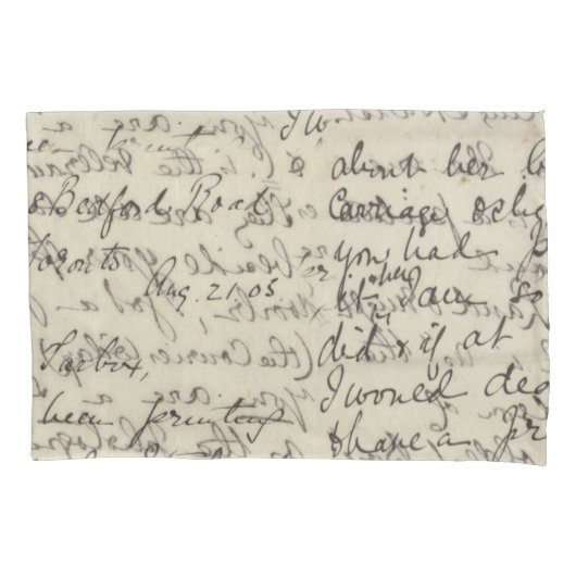 afdruk van de antieke Script-kalligrafie Kussensloop (Voorkant)