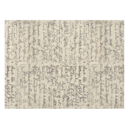 afdruk van de antieke Script-kalligrafie Tafelkleed (Voorkant (Horizontaal))