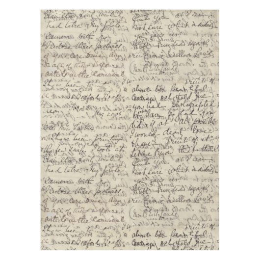 afdruk van de antieke Script-kalligrafie Tafelkleed (Voorkant)