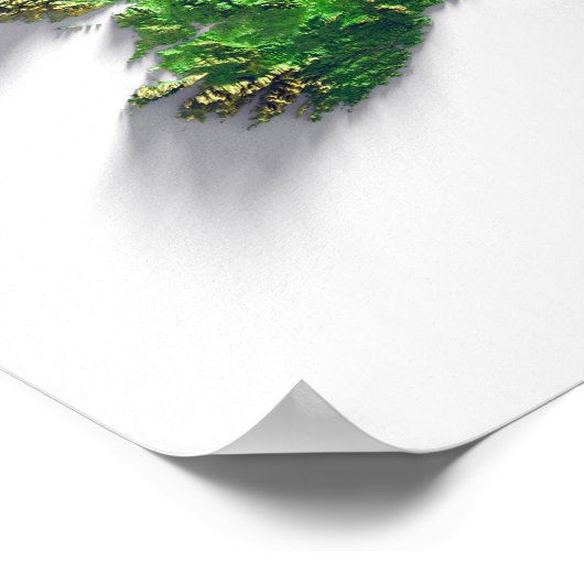 Afdruk van de Britse eilandengroep voor reliëf op  Poster (Hoek)