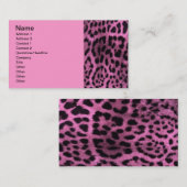 Afdruk van de luipaard - roze visitekaartje (Voorkant / Achterkant)