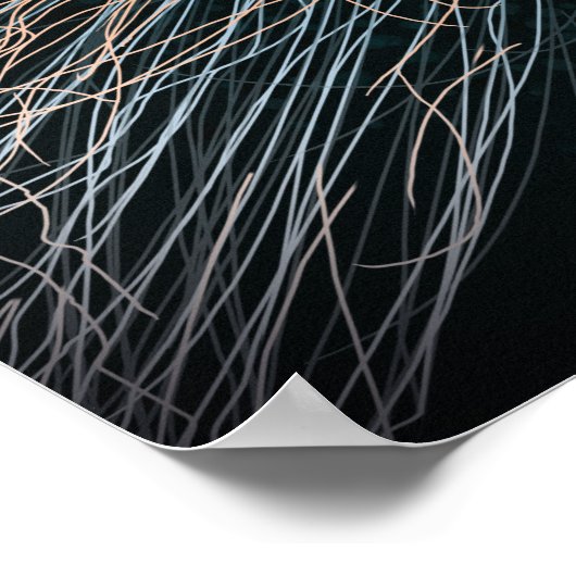 Afdruk van diepzeepaardillustraties van zee poster (Hoek)