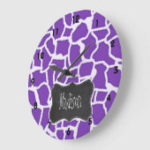 Afdruk van druiven van Paarse Giraffe; Chalkboardb Grote Klok (Hoek)