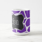 Afdruk van druiven van Paarse Giraffe; Chalkboardb Koffiemok (Center)