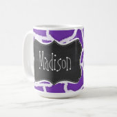 Afdruk van druiven van Paarse Giraffe; Chalkboardb Koffiemok (Voorkant links)