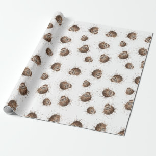 Afdruk van Fuzzy Hedegel Cadeaupapier