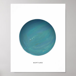 Afdruk van geschilderde planet Neptune Art Poster