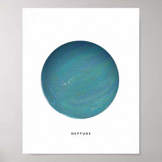 Afdruk van geschilderde planet Neptune Art Poster (Voorkant)