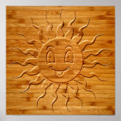 Afdruk van glimlachend zonneschijngezicht gesneden poster (Voorkant)