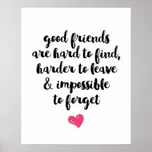 Afdruk van goede vrienden typografie-poster