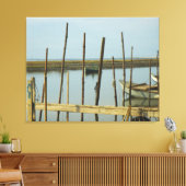 Afdruk van groen oester boat Wrapped Canvas (Insitu (Woonkamer))