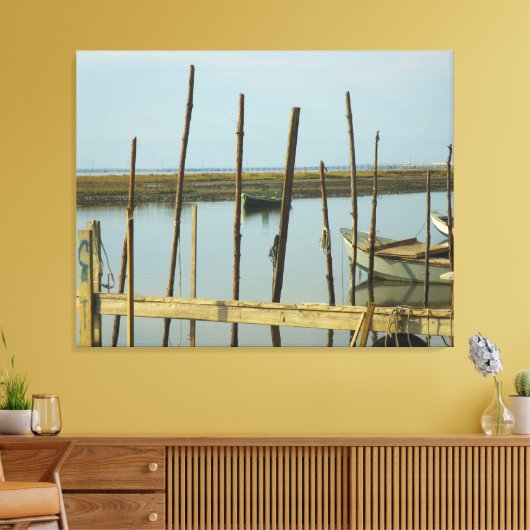 Afdruk van groen oester boat Wrapped Canvas (Insitu (Woonkamer))