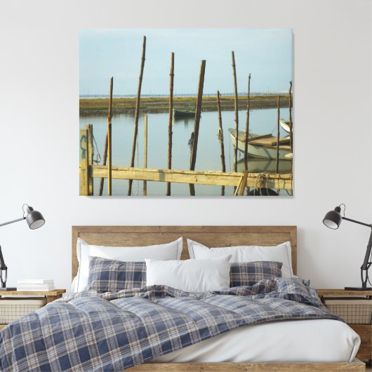 Afdruk van groen oester boat Wrapped Canvas (Insitu (Slaapkamer))