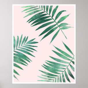 Afdruk van groene en roze botanische posters