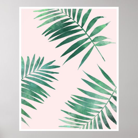 Afdruk van groene en roze botanische posters (Voorkant)