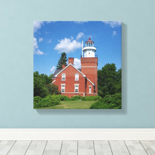 Afdruk van groot vuurtoren canvas afdruk (Insitu (Houten vloer))