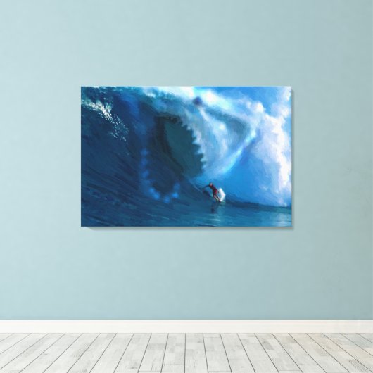 Afdruk van haaienvlechtolie canvas afdruk (Insitu (Houten vloer))