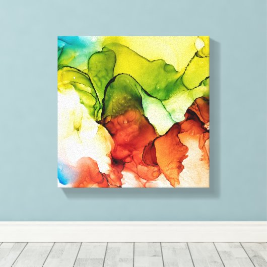 Afdruk van hartdoek bloemen canvas afdruk (Insitu (Houten vloer))