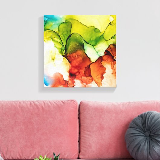 Afdruk van hartdoek bloemen canvas afdruk (Insitu (Woonkamer))