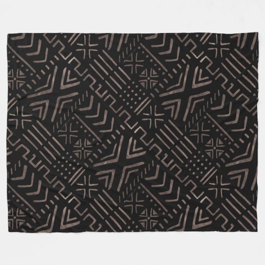 Afdruk van hedendaagse Afrikaanse modder Fleece Deken (Voorkant (Horizontaal))