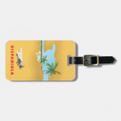 Afdruk van Hispaniola Map geïllustreerd. Bagagelabel (Voorkant horizontaal)