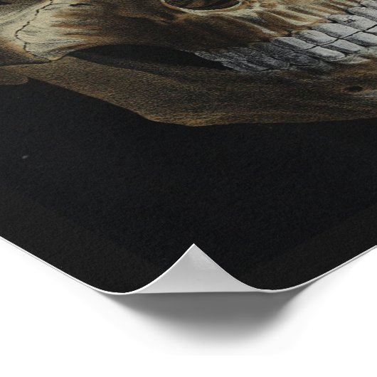  afdruk van Human Skull Black Poster (Hoek)