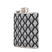 Afdruk van ingegraveerde Chrome Harlequin Diamonds Heupfles (Links)