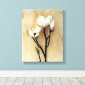 Afdruk van kunstmand Magnolia floral art Canvas Afdruk (Insitu (Houten vloer))