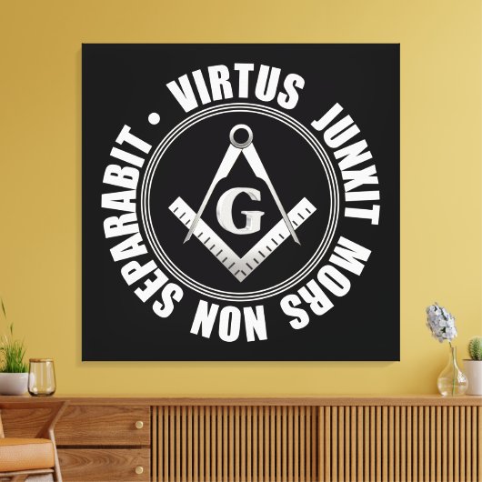 Afdruk van masonische symboolcanvas canvas afdruk (Insitu (Woonkamer))