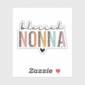 Afdruk van nonna Leopard Nonna Gift Grandmoeder Sticker (Vel)