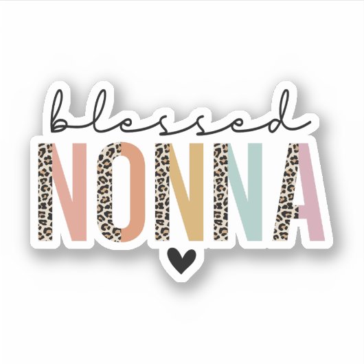 Afdruk van nonna Leopard Nonna Gift Grandmoeder Sticker (Voorkant)