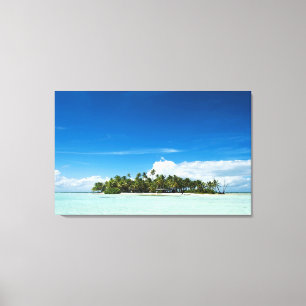 Afdruk van onbewoond of woestijntropisch eilanddoe canvas afdruk
