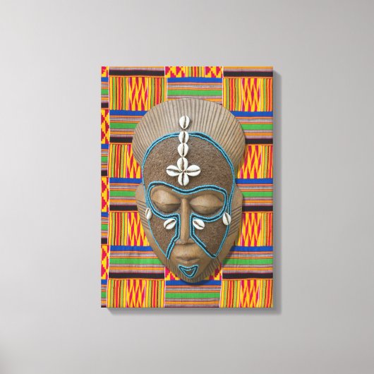 Afdruk van Oranje Kente Canvas (Afrikaans stammenm (Voorkant)