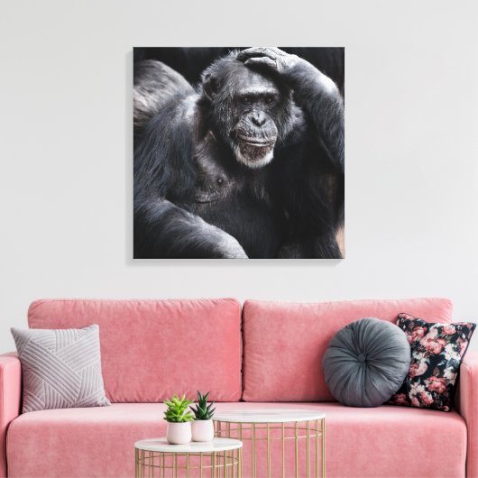 Afdruk van oud Chimpansee-canvas Canvas Afdruk (Insitu (Woonkamer))
