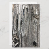 Afdruk van oud hout uit de roestvrije struik briefpapier (Voorkant / Achterkant)