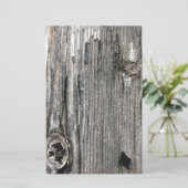 Afdruk van oud hout uit de roestvrije struik briefpapier (Staand voorkant)