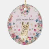 Afdruk van paardebloemen voor terrier Dog Keramisch Ornament (Links)