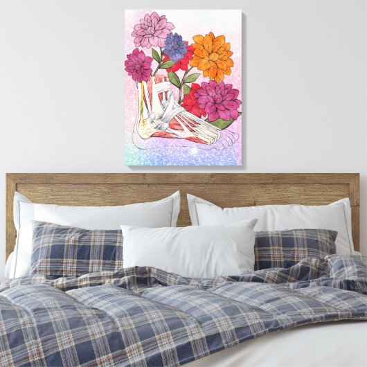 Afdruk van platte anatomische schilfers, van Flora Canvas Afdruk (Insitu (Slaapkamer))