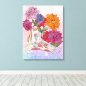 Afdruk van platte anatomische schilfers, van Flora Canvas Afdruk (Insitu (Houten vloer))