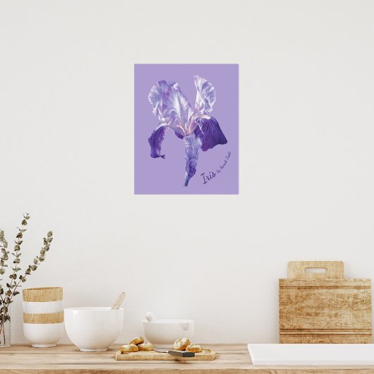 Afdruk van poster van de vlag Iris (paars en mauve (Keuken)
