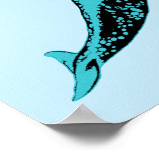 Afdruk van poster van Narwhal Blue Wall (Hoek)