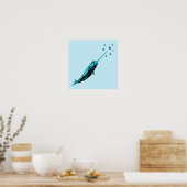 Afdruk van poster van Narwhal Blue Wall (Keuken)