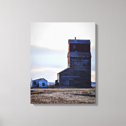 Afdruk van Prairie Elevator Stretch Canvas (Voorkant)