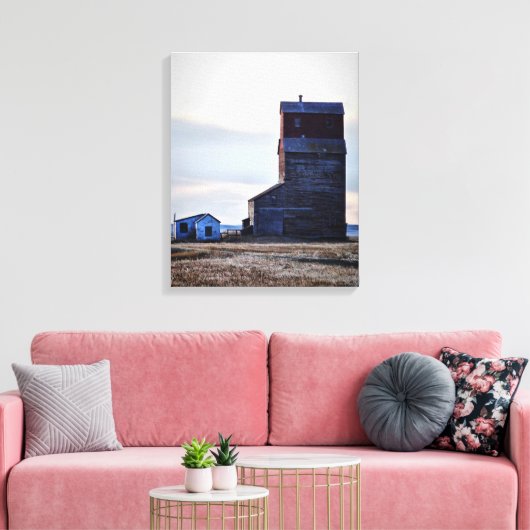 Afdruk van Prairie Elevator Stretch Canvas (Insitu (Woonkamer))
