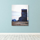 Afdruk van Prairie Elevator Stretch Canvas (Insitu (Houten vloer))