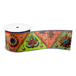 Afdruk van renaissance jewels satijnen lint