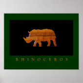 Afdruk van rinoceros op muren poster (Voorkant)