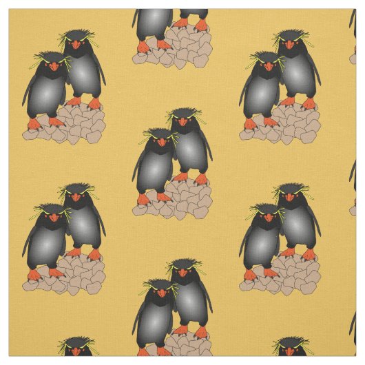Afdruk van Rockhopper-pinguïn Stof (Swatch)